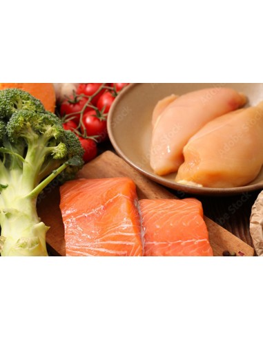 BARF Hühner und Lachs